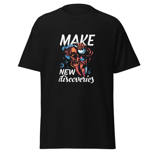 Unisex Make New Discoveries Graphic Black T-Shirt